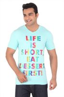 Radbone Printed Men's V-neck Light Blue T-Shirt