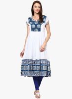 Rain & Rainbow Blue Printed Anarkali