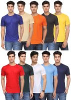 Rico Sordi Solid Men's Round Neck Multicolor T-Shirt(Pack of 10)