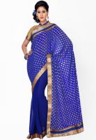 Saree Swarg Blue Embroidered Saree