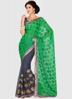 Saree Swarg Grey Embroidered Saree