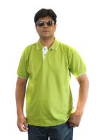 Scottland Solid Men's Polo Neck Green, White T-Shirt