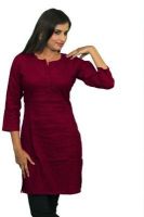 Sharani Casual Solid Women's Kurti(Maroon)