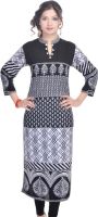 Shop Rajasthan Casual, Formal Printed Women's Kurti(Black, White)