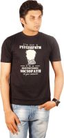 Socratees Printed Men's Round Neck Black T-Shirt