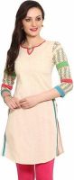 Span Casual Printed Women's Kurti(Beige)