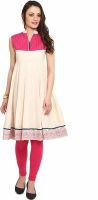 Span Casual Printed Women's Kurti(White)