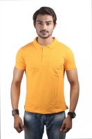 Spur Solid Men's Polo Neck Yellow T-Shirt