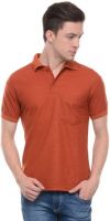 TAB91 Solid Men's Polo Neck Orange T-Shirt