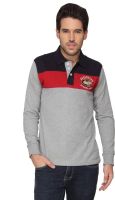 T-Base Solid Men's Polo Neck Grey T-Shirt
