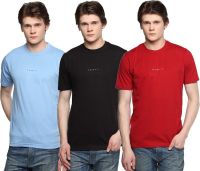 Tempt Solid Men's Round Neck Blue, Black, Red T-Shirt(Pack of 3) Tempt Solid Men's Round Neck Blue, Black, Red T-Shirt(Pack of 3)