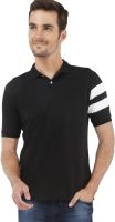 The Cotton Company Solid Men's Polo Neck Black T-Shirt