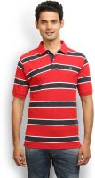 Thisrupt Striped Men's Polo Neck Red T-Shirt