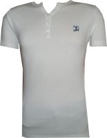 Tick Lish Solid Men's V-neck White T-Shirt
