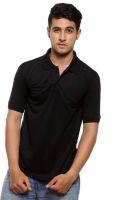 Trendmakerz Solid Men's Polo Neck Black T-Shirt