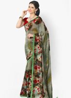 Triveni Sarees Green Printed Saree