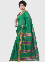 Triveni Sarees Green Solid Saree