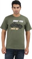 UV2 Printed Men's Round Neck Dark Green T-Shirt