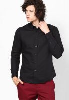 United Colors of Benetton Black Linen Casual Shirt