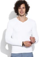 United Colors of Benetton Solid Men's V-neck White T-Shirt