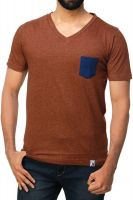 UnKonventional Solid Men's V-neck Brown T-Shirt
