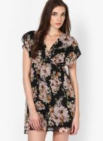 Vero Moda Black Colored Printed Skater Dress