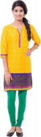 Viba London Casual, Festive, Formal Printed Women's Kurti(Yellow)