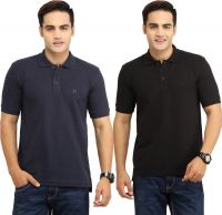 WallWest Solid Men's Polo Neck Multicolor T-Shirt(Pack of 2)