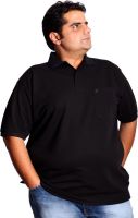 Xmex Solid Men's Polo Neck Black T-Shirt