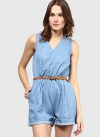 Zalora Blue Shift Dress With Leather Belt