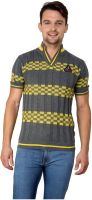 Zeco Woven Men's Polo Neck Grey T-Shirt