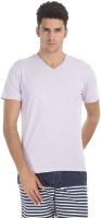 Zobello Solid Men's V-neck Multicolor T-Shirt
