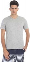 Zobello Solid Men's V-neck Multicolor T-Shirt