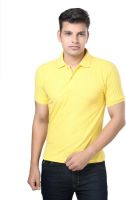 eSOUL Solid Men's Polo Neck Yellow T-Shirt