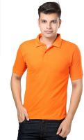 eSOUL Solid Men's Polo Neck Orange T-Shirt