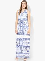 AND Blue Colored Printed Maxi Dress