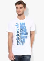 Adidas Originals Slog Graphic T White Round Neck T-Shirt