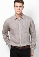 Allen Solly Grey Linen Regular Fit Casual Shirt