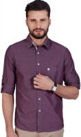 American Swan Men's Solid Casual Purple Shirt