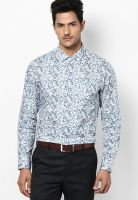 Arrow New York Light Grey Printed Slim Fit Formal Shirt