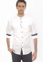 Basics Solid White Casual Shirt