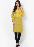 Bhama Couture Yellow Printed Kurtis