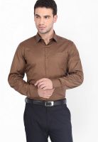 Black Coffee Solid Brown Formal Shirt