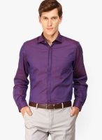 Black Coffee Solid Purple Formal Shirt