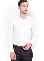 Black Coffee Solid White Formal Shirt