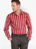 Black Coffee Striped Maroon Formal Shirt