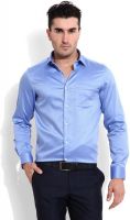 Blackberrys Men's Solid Casual Blue Shirt