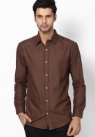 Code 61 Brown Solids Casual Shirt