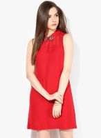 Dorothy Perkins Red Colored Solid Shift Dress