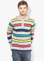 Duke Grey Striped Polo T-Shirt